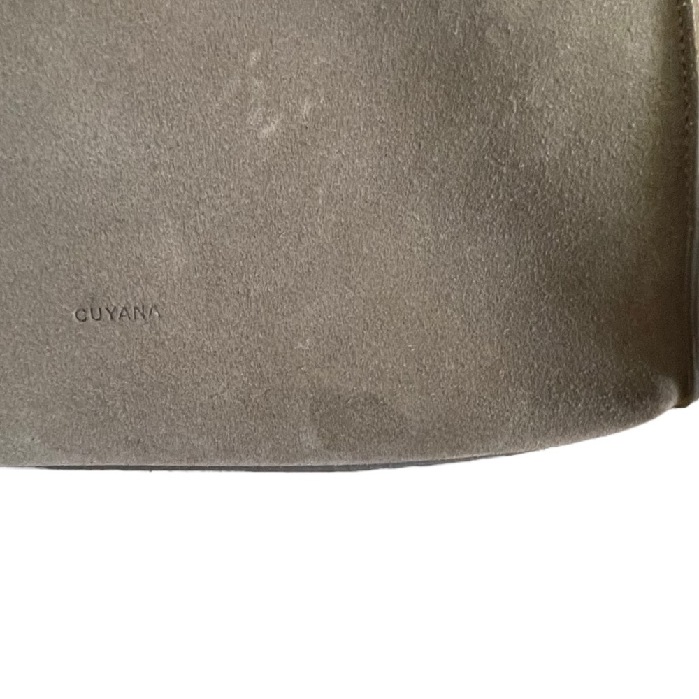 CUYANA Taupe Suede Double Loop Bag Magnetic Closure - Picture 8 of 9